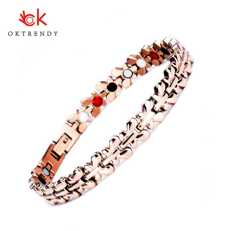 Link, Chain Oktrendy Healthy Magnetic Bracelet Women Jewelry High Power Therapy Germanium Bracelets & Bangles Dropship Hologram Wristband