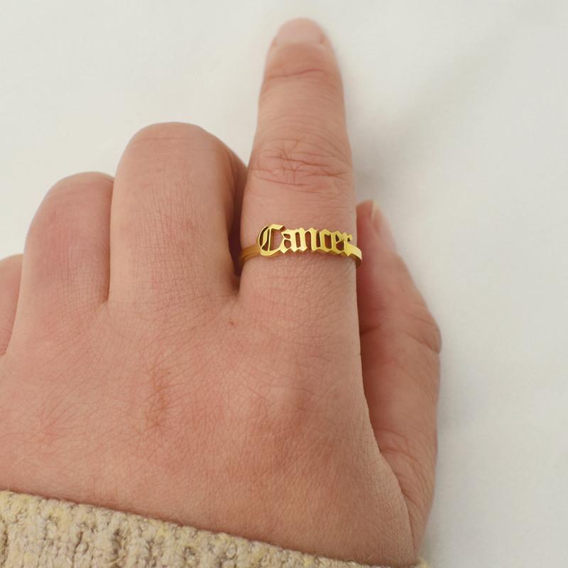 Wedding Rings Minimalist Constellation Ring Zodiac Adjustable Free Size Stainless Steel Scorpio Open For Women Birthday Gift Bff