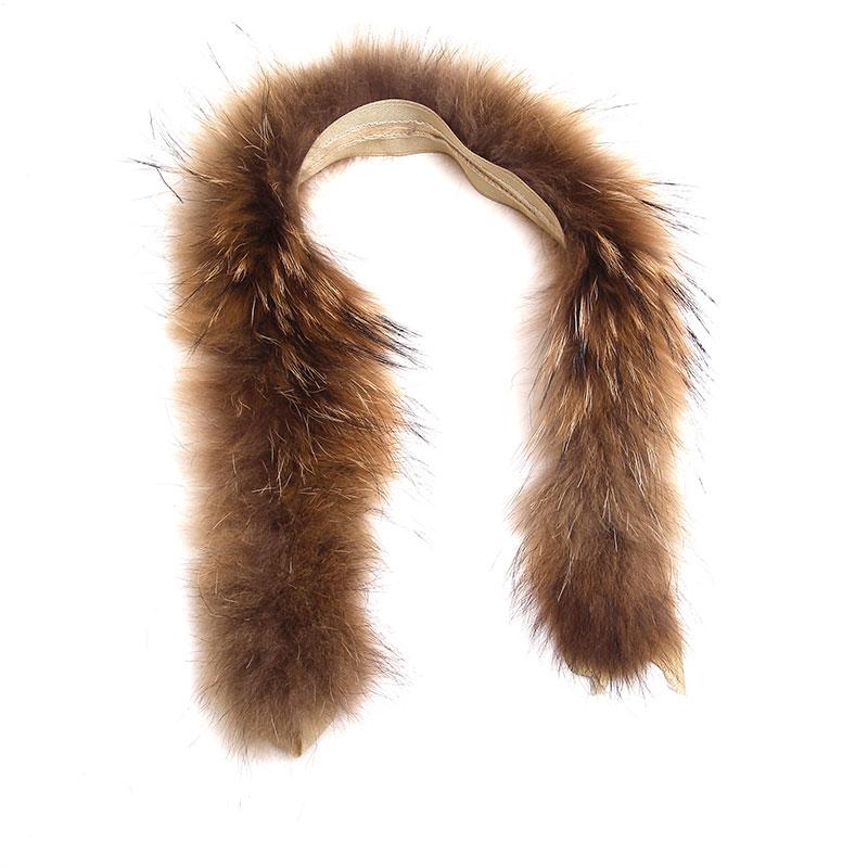 Scarves Real Raccoon Fur Strip-hooded 68-70cm Trim Of Down Coat Collar Accessories Trimming Scarfs