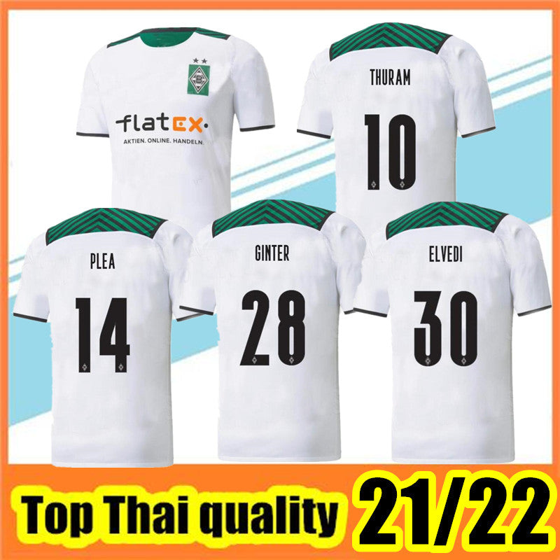 21 22 Borussia Monchengladbach Soccer Jerseys 2021 2022 Home Gladbach ELVEDI PLEA ZAKARIA NEUHAUS GINTER THURAM MEN Foootball SHIRT