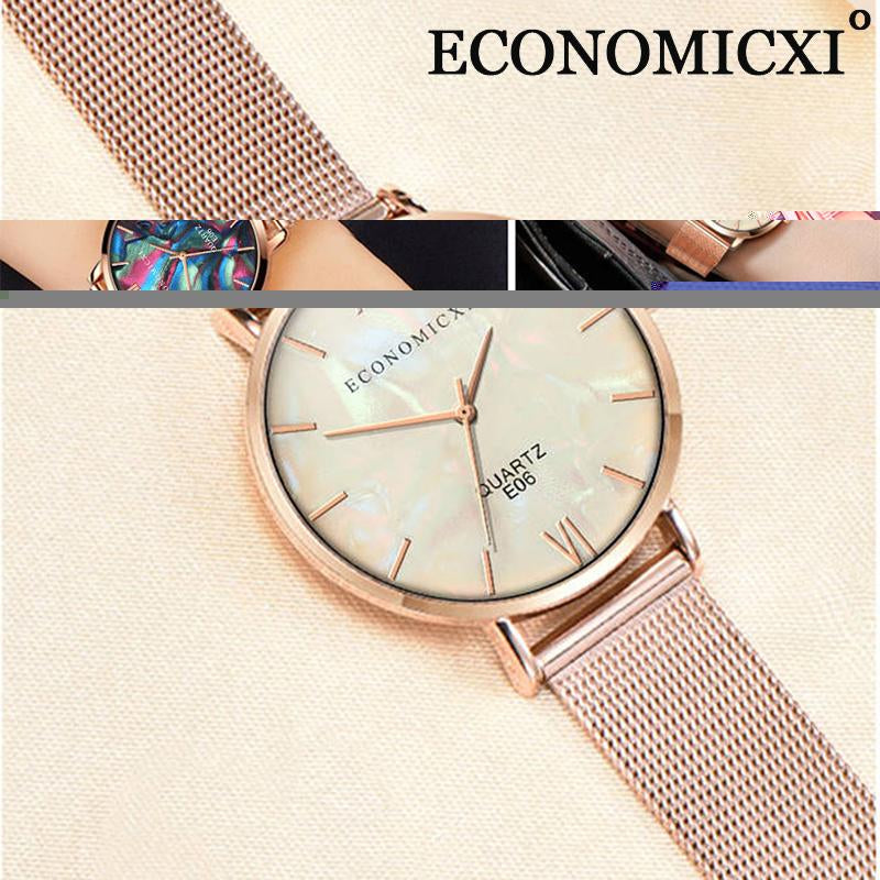 Wristwatches Abstract Pattern Women Watches Trend Leisure Business Art Quartz Stainless Mesh Strap WristWatch Clock Gift Relogio Feminino