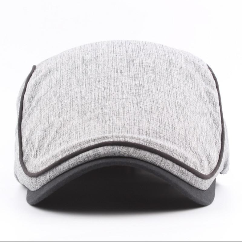 Berets Spring And Summer Pinstripe Cotton Linen Beret Youth British Style Fashion Forward Cap For Female Outdoor Sun Hat
