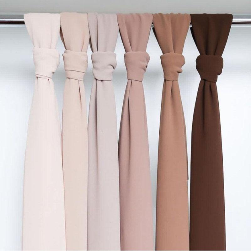 Scarves Good Stitching Women&#039;s Hijabs Long Shawl Shawls Plain High Quality Premium Heavy Chiffon Hijab Scarf Malaysian