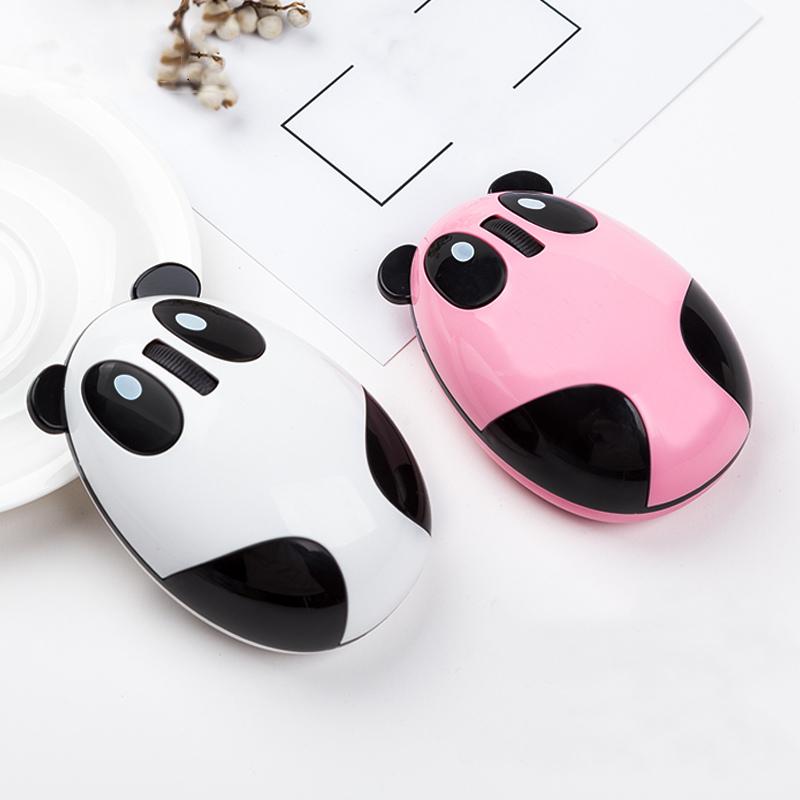 Mice Cute Cartoon Wireless Mouse Rechargeable Ergonomic Computer 3D Mini Panda Design White USB Optical For Girl Kid Laptop