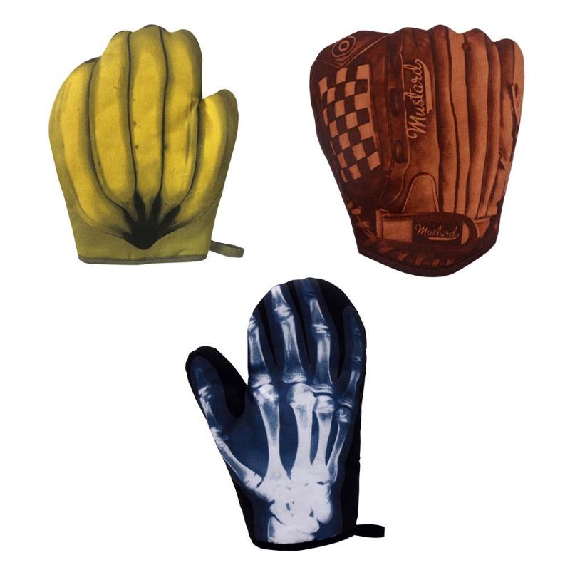 Oven Mitts 1 Pcs Non-slip Cotton Glove Banana Baseball Microwave Heat-resistant Baking Anti-scald Gloves BBQ