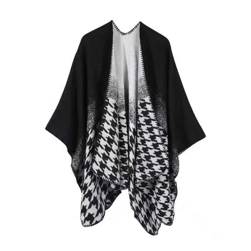 Scarves KENSHELLEY Women Cape Coat Plain Winter Warm Acrylic Polyester Cashmere Cloak Coats Batwing Sleeve Shawl Poncho Sweater