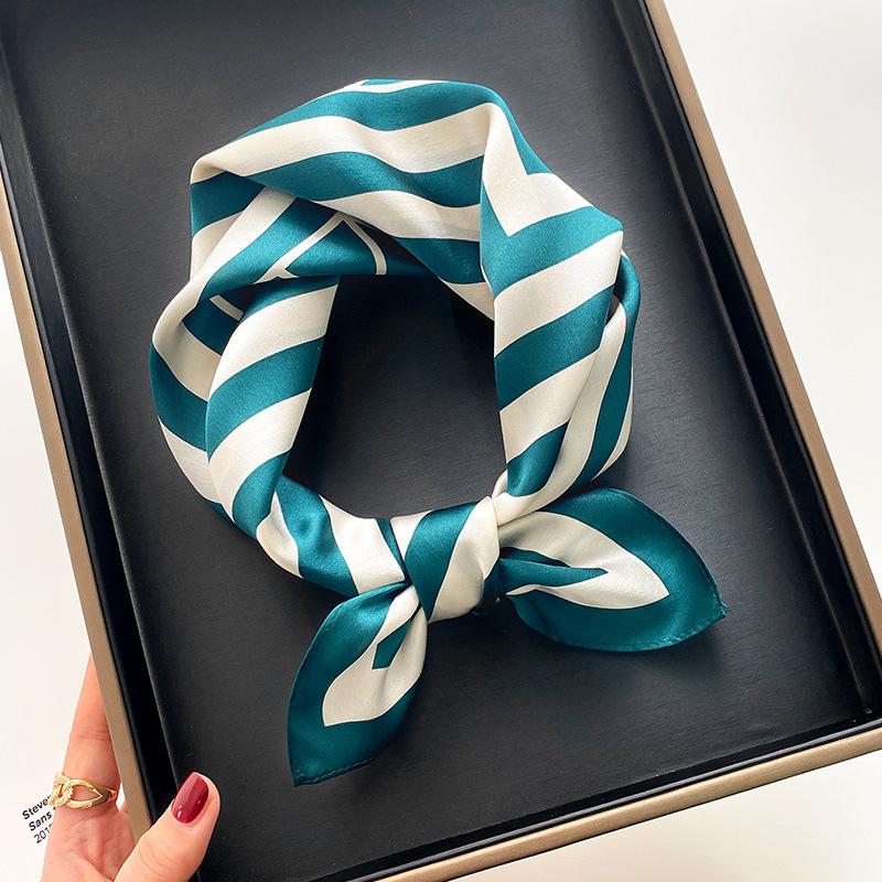 Scarves 100% Pure Silk Scarf Women Neck Hair Square Small Headband Fashion Print Bandana Luxury Beach Hijab Shawls And Wraps