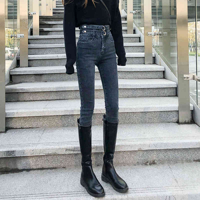 Women&#039;s Jeans Ultra High Waist Slim Leggings Spring 2021 Pencil Pants Tights