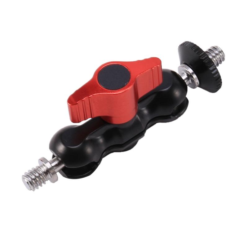Digital Cameras Magic 1-4 Inch Clamp Double Ball Head Arm Mount Adapter For DSLR Camera LCD Monitor