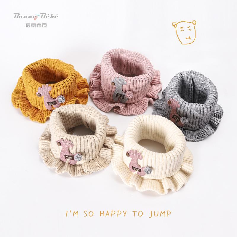 Scarves Children Cute Knitted Cartoon Animal Lace Neck Autumn And Winter Korean Version Set Warm Hairline Baby