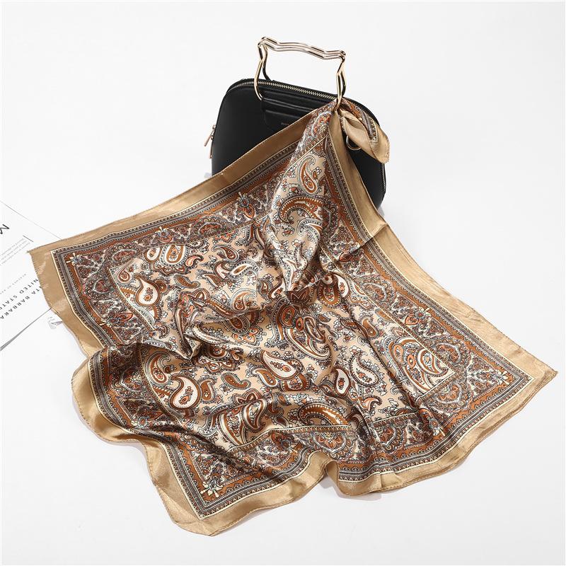 Scarves Scarf Silk Satin Bandana Women Summer Square Small Bag Wrap Bohemian Retro Paisley Ladies Muslim Islamic Kerchief