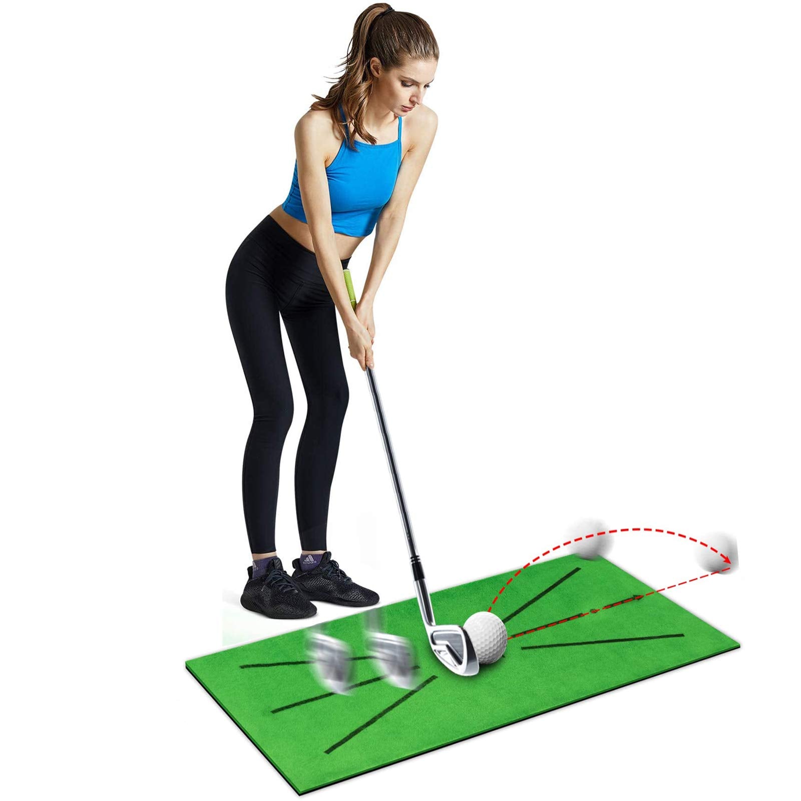 Portable Golf Swing Mat Practice Equipment Indoor Simulation Hitting Training Aids Protable Practical Outdoor Office Game Gift Non-Slip