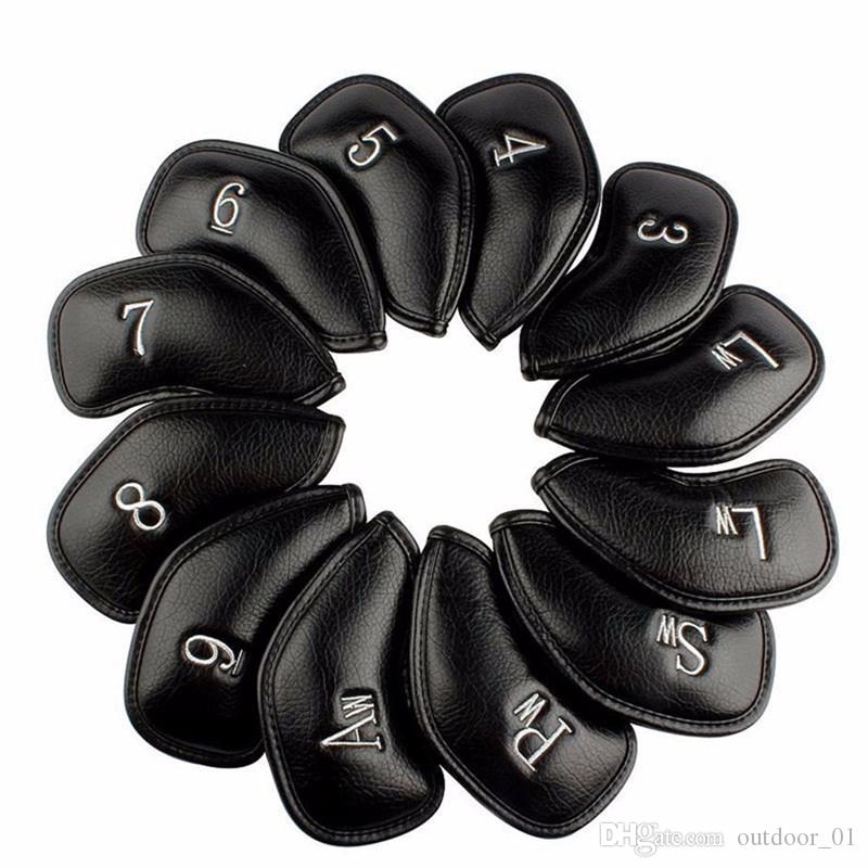12PCS - set of beautiful PU golf club iron head cover protector golf club head cover iron head cover accessories