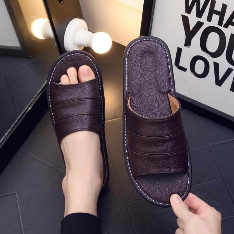 Slippers Leather Sandals And Men&#039;s Women&#039;s Non-slip Deodorant Home Indoor Shoes Summer-Spring-Autumn
