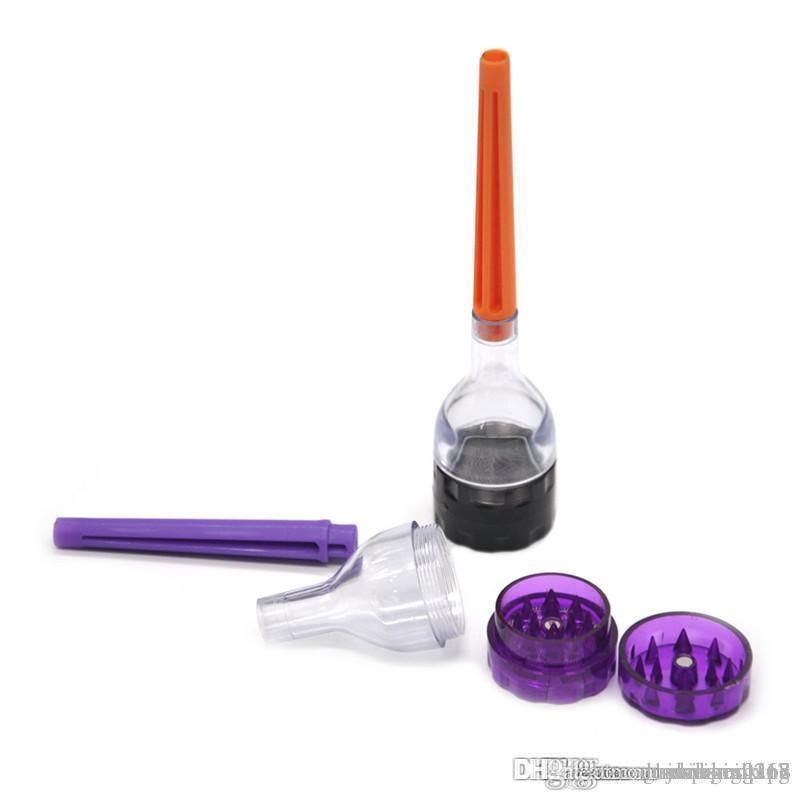 Wholesale 30mm Plastic Funnel Grinder 3 Piece Tobacco Herb Spice Crusher Hand Cracker Muller with Cone Roller Maker Grinder tobacco