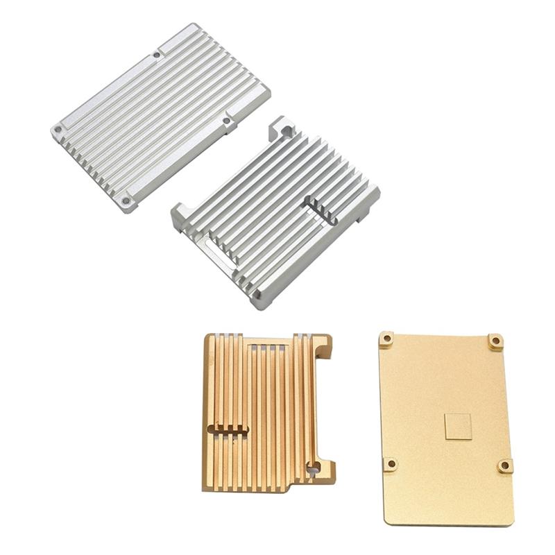 Laptop Cooling Pads For Raspberry Pi 4 Model B Protective Armor Aluminum Alloy Case- Passive Shell Metal Enclosure Heat Dissipation