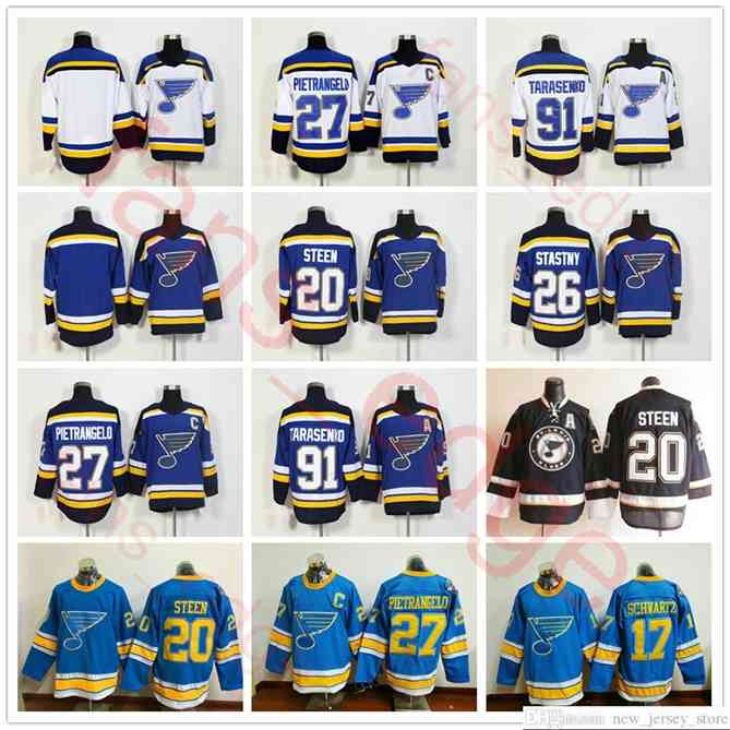 96 New Season St. Louis Blues Hockey 27 Alex Pietrangelo 17 Jaden Schwartz 20 Alexander Steen 26 Paul Stastny 91 Vladimir Jersey