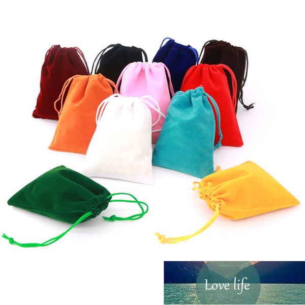 Party Supplies 100Pcs-lot 5x7 7x9 8x10 9x12cm Coloful Velvet Bags Jewelry Packaging Display Drawstring Gift 55