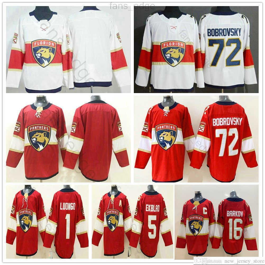 2021 New Florida Panthers #72 Sergei Bobrovsky Jerseys 1 Roberto Luongo 5 Aaron Ekblad 16 Aleksander Barkov Stitched C Patch Hockey Jersey
