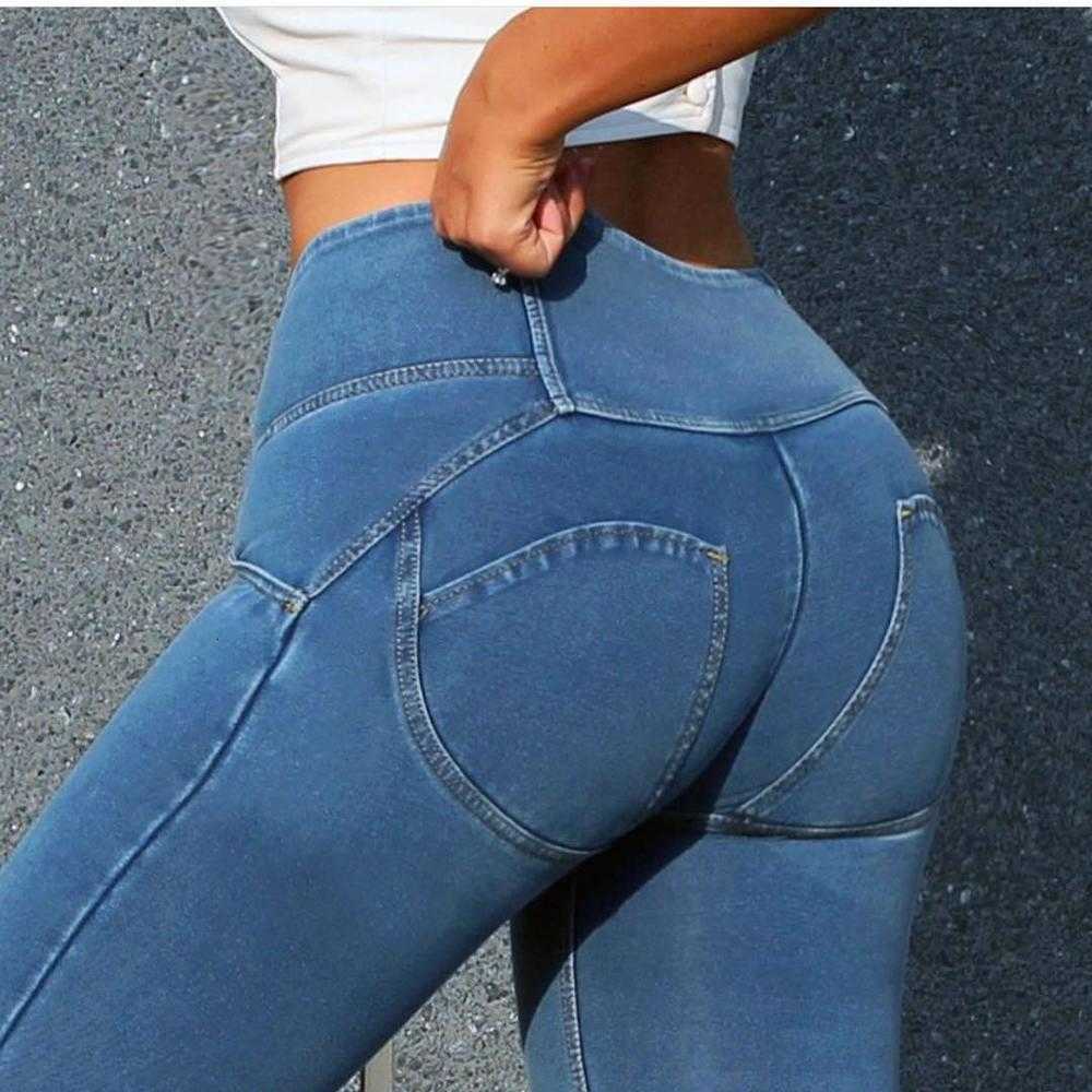 Women&#039;s Leggings Light Blue Jeans Butt Lifting Skinny Zipper Fly Denim Legging With Yellow Stitching Jeggings For Women QUI5