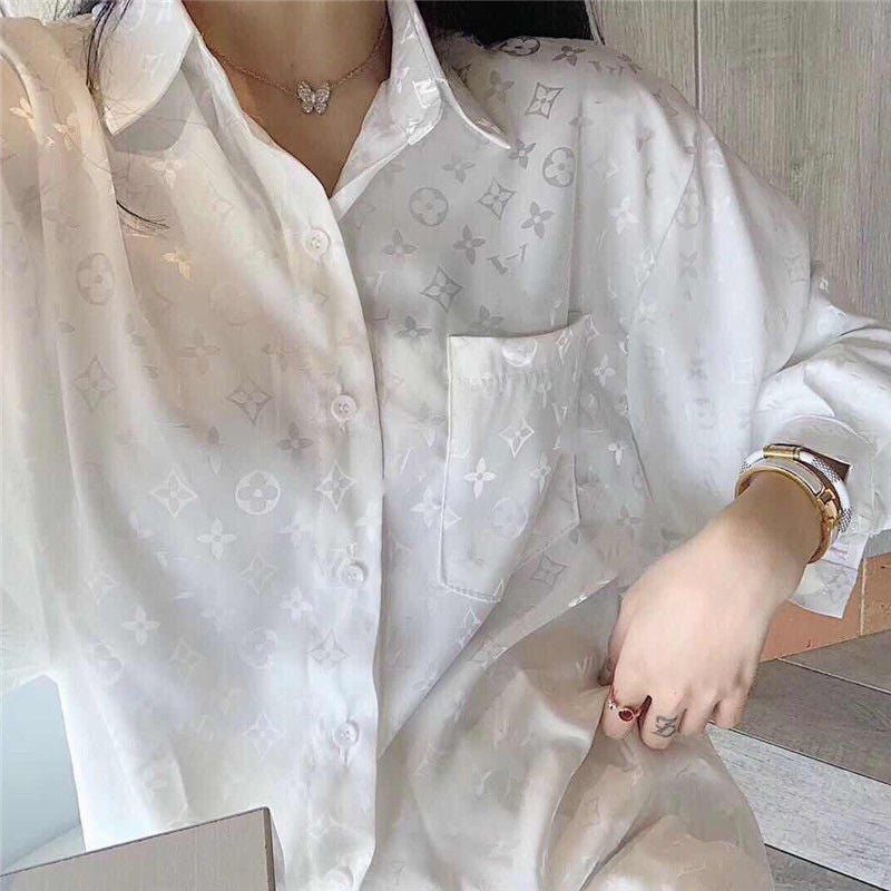 Summer 2021 Fashion Women&#039;s Blouses designer Women&#039;s Long sleeve t shirts Luxury embossed stereoscopic 3D