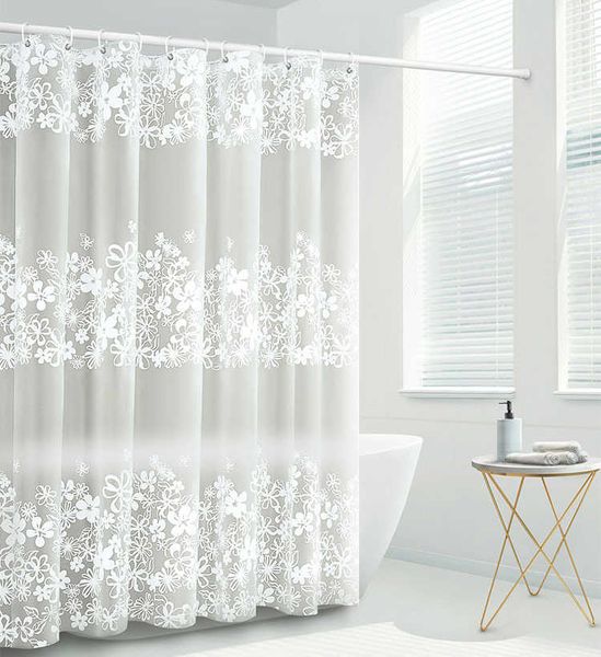Water Proof White Yarn Thickening Floral Curtain Window Tulle Curtains For Living Room Kitchen Quick Drying ShoweringCurtain 210609