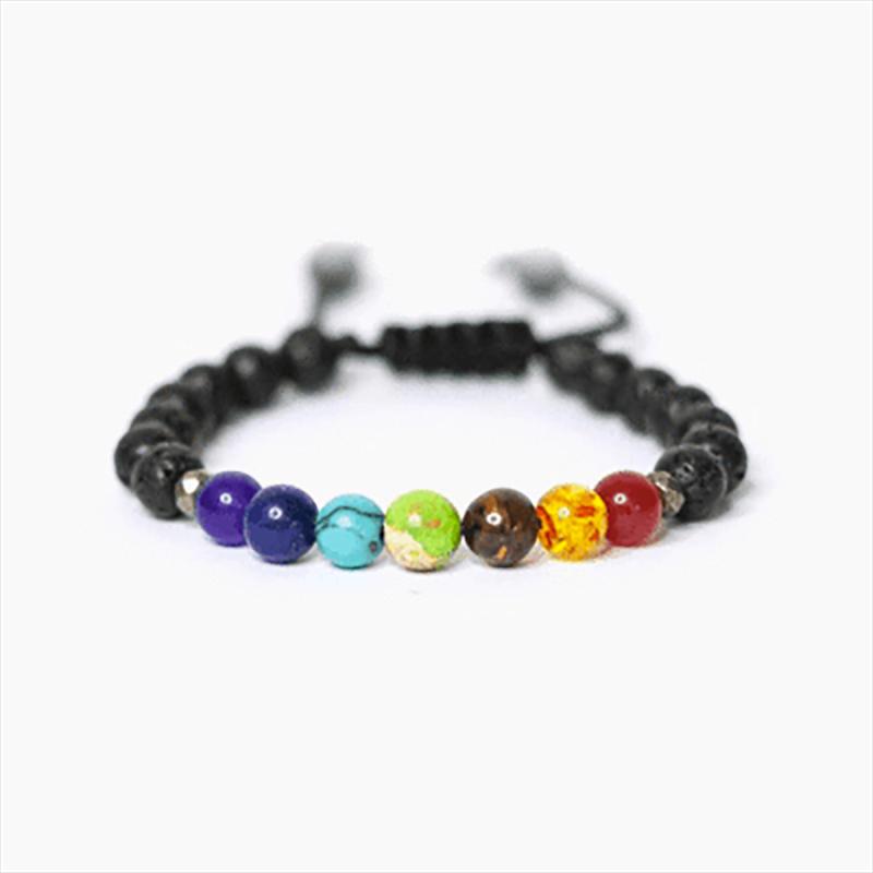 Charm Bracelets Kids Size 6mm Adjustable Clay Bracelet 7 Chakra Diffuser Colorful Handmade Lava