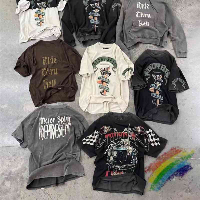 Men&#039;s T-Shirts Vintage REPRESENT T-shirt Men Women 1:1 Quality T Shirt Beauty Python Graghic Represent Tee Oversize Washed Tops FX