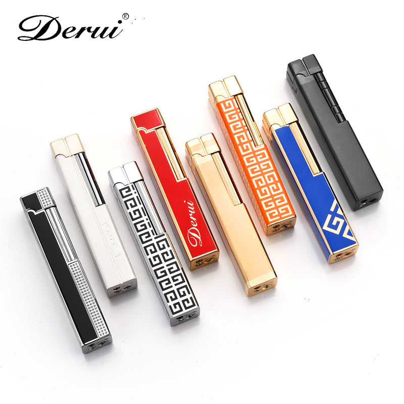 2021 New Business Lady Cigarette Gas Gift Lighter Windproof Metal Compact Butane Inflatable PING Bright Sound Lighter Smoking Gadgets for Men