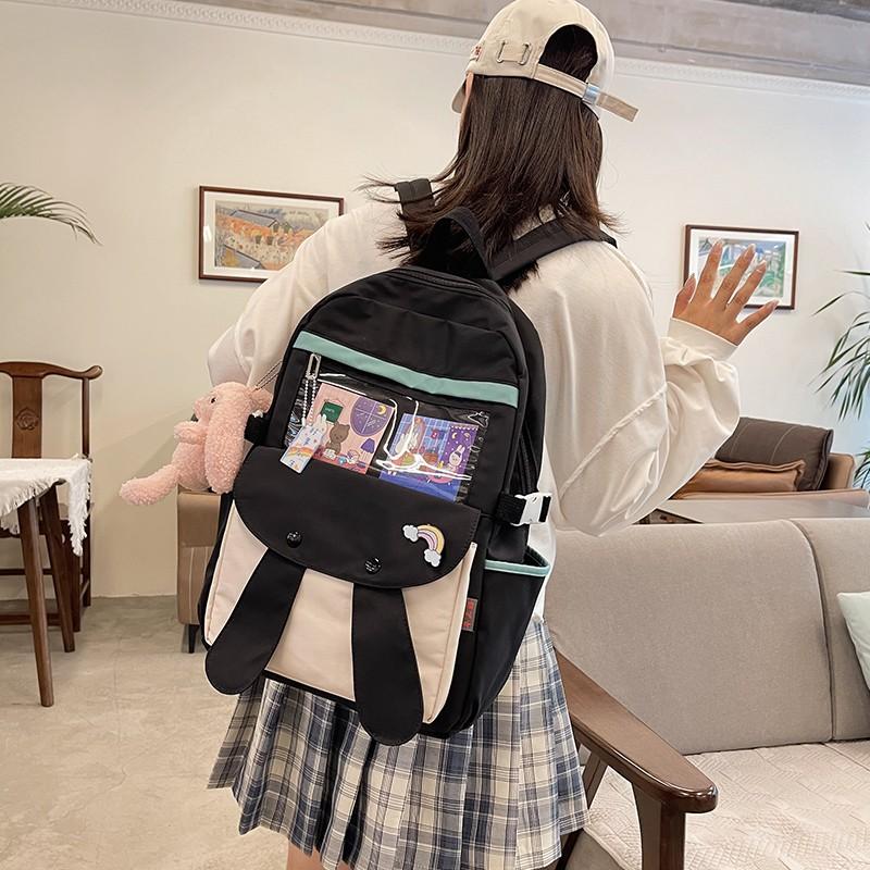 School Bags Summer Fashion Women&#039;s Backpack Harajuku Style University For Girls Large Capacity Backpacks With Many Pockets 2021