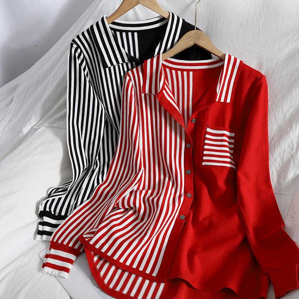VANOVICH Summer and Spring Fashion Women Shirts Cardigan Long Sleeve Ladies Blouses Tops Pocket Korean Style 210615