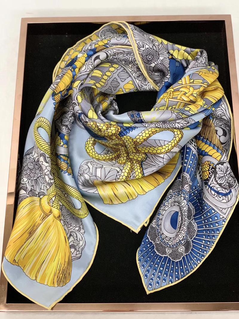 Scarves 2021 Girls Womens 90cm SQUARE 100% Real SILK SCARF Satin Neckerchiefs Factory Sale MIXED 10 Pcs-lot #4191