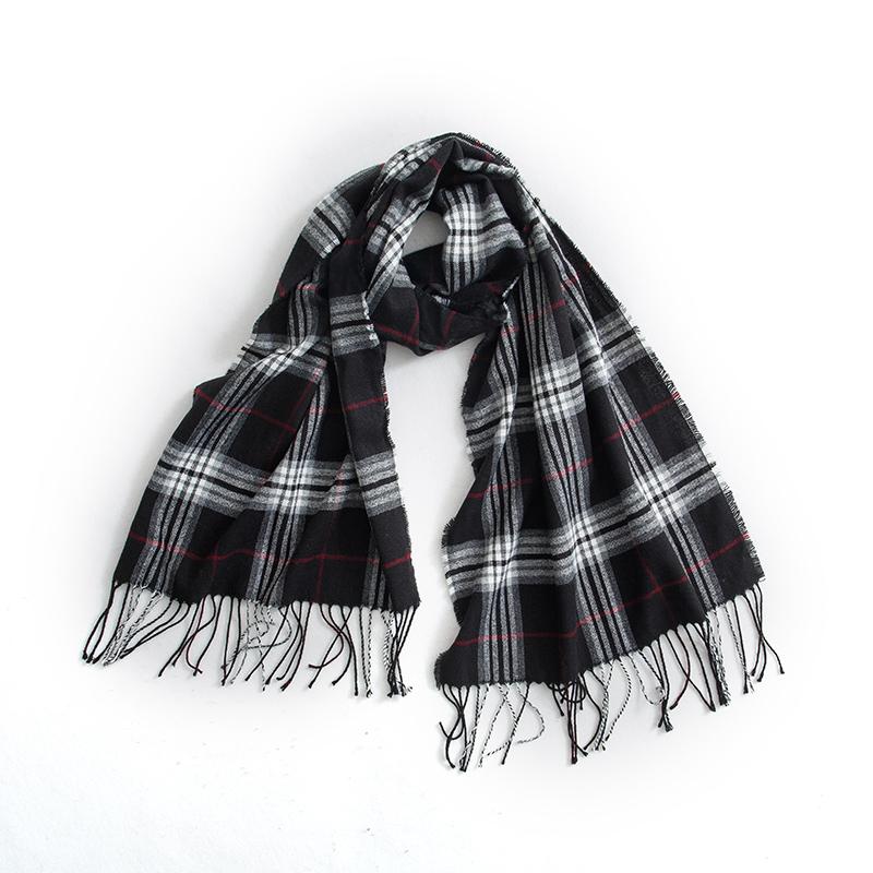 Scarves Women&#039;s Autumn Scarf Bandana Classic Plaid Long Vintage Versatile Tassel Shawl Warm Decorative Neck Women 2021 Winter