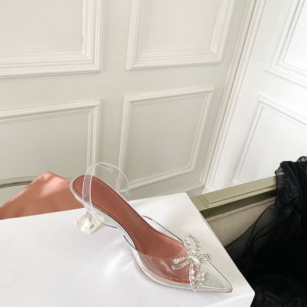 Begum Rosie bowies crystal-embellished PVC Pumps shoes Heels sandals women Luxury Designer Dress shoe Evening Slingback strap sandal factory