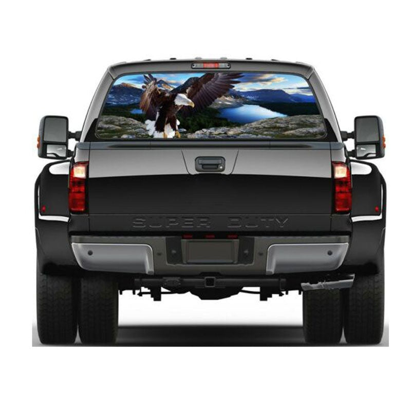 1PC Mountains & Lakes Eagle Rear Window Graphic Decal Sticker Tint Truck SUV