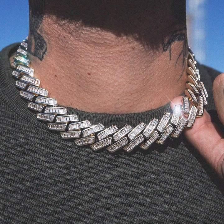 Chokers Top Quality Iced Out Bling Hip Hop Men Boy Jewelry 2021 Heavy Chunky Rectangle CZ 19mm Cuban Chain Necklace