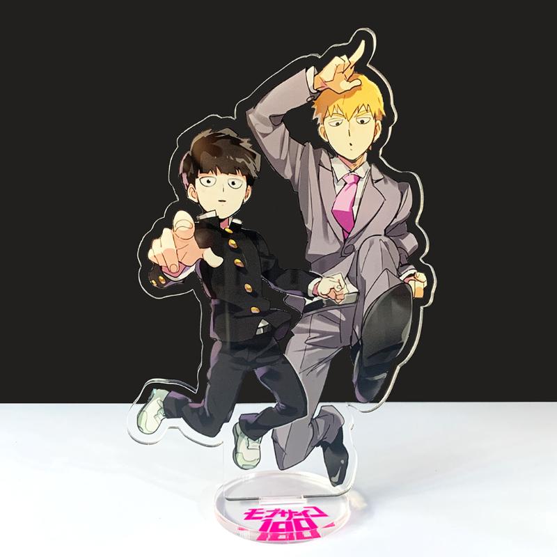 Keychains Japan Anime Mob Psycho 100 Stand Model Plate Keychain Cosplay Standing Sign Figure Desk Decor Acrylic Key Chain Fans Gift