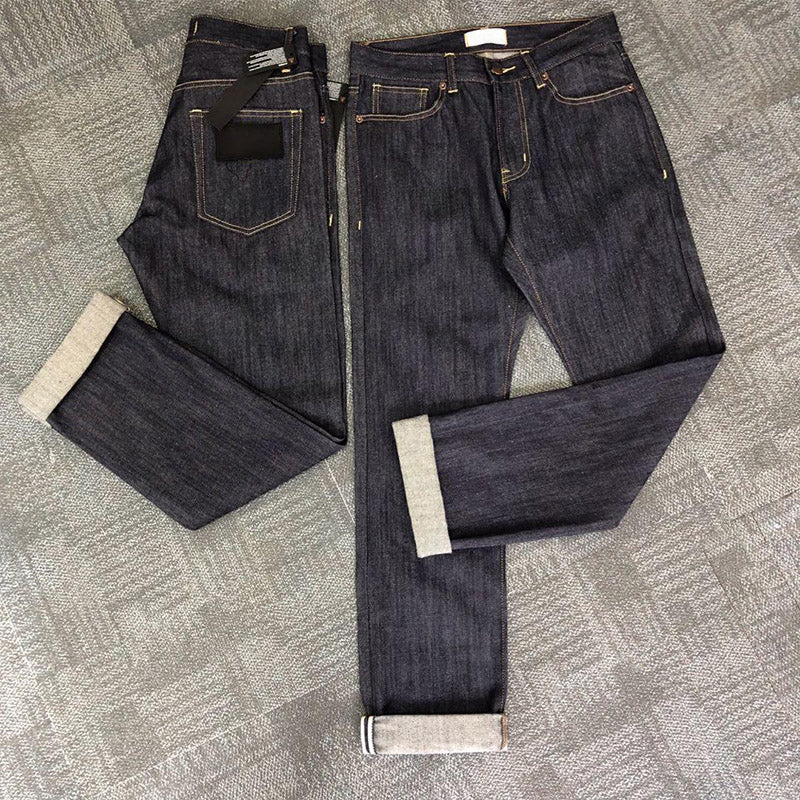 Men Jeans Boy Straight Casual Trousers Geometric Man Long Pants Autumn Summer Casual Fashion Teenager Geometric Print High Quality Popular