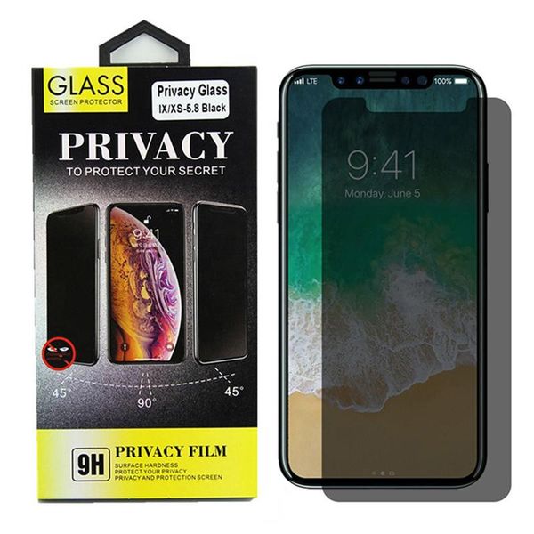 Privacy Anti-Spy Screen Protector for iPhone 12 Mini 11 Pro XS Max XR 8 7 6 Se Tempered Glass 9H Hardness
