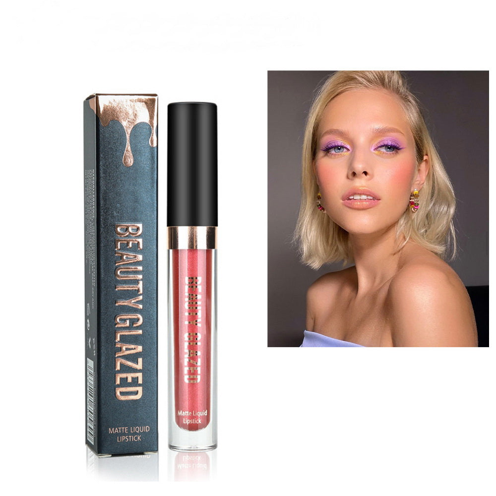 Beauty Glazed Matte Liquid Lipstick 10 Color Lips Gloss Tubes Nonstick Cup Nutritious Easy to Wear Makeup Lip Stick