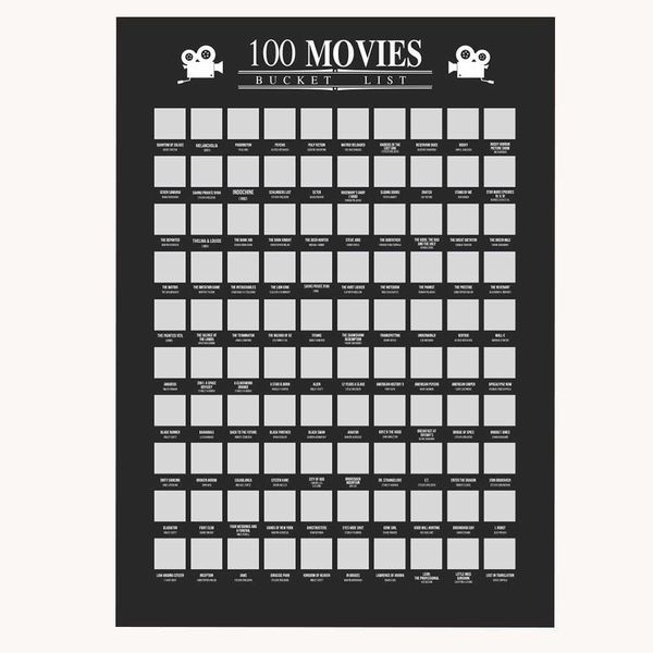 100 Movie Scratch Off Poster Must To See Movies Top Films Of All Time Bucket List For Couple Gift Unframed Decor Home Wallpaper 210705