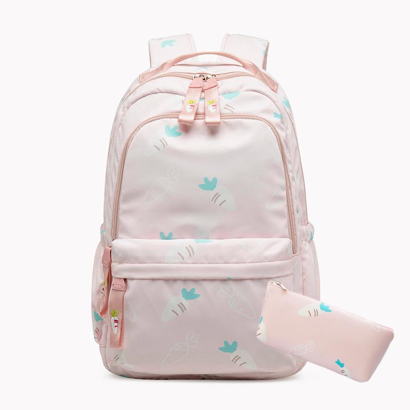 School Bags Cute Radish Print Backpacks For Teen Girls Bookbags Kids Lightweight Water Resistant Middle Student Mochila