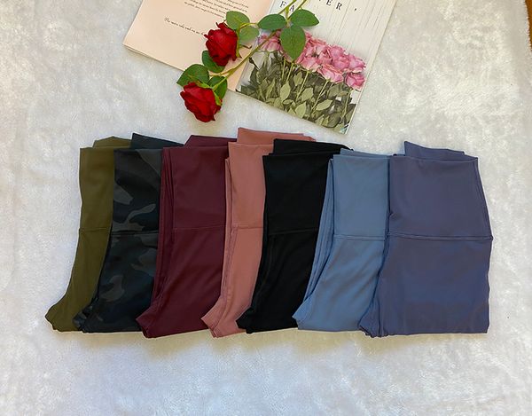 Lycra fabric Natural ventilation Solid Color Women yoga pants High Waist Sports Leggings Lady Sports Trousers