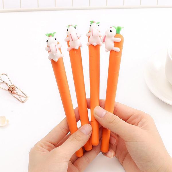 100pcs Gel Pens 1PCS Lovely Creative Cartoon Carrot For Kids Novelty Gift Korean Stationery Office School Supplies