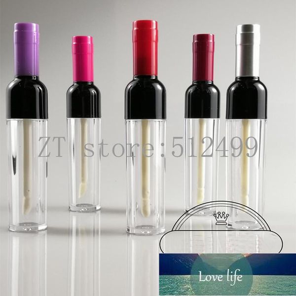 5ML 10-30-50pcs Plastic Clear Lipgloss Bottle with Colored Cap, Empty Wine Shape Creative Portable Lip Gloss Tube, Lipstick Tube Factory pri