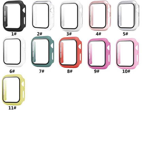 iWatch PC 5 Hard Quality Best Case With Tempered Glass 38mm 42mm 40mm 44mm For Apple Watch Cover Full Screen Protector