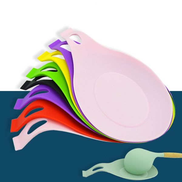 Food Grade Silicone Spoon Spatula Fork Mat Rests Heat Resistant Placemat Tray Pad Glass Coaster Kitchen Tool Anti-slip Insulation Desk Mats