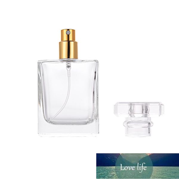 50ML Glass Refillable Perfume Bottle Square Portable Atomizer Empty Bottle with Spray Applicator For Travel Pack high-end cosmetics V4 Facto
