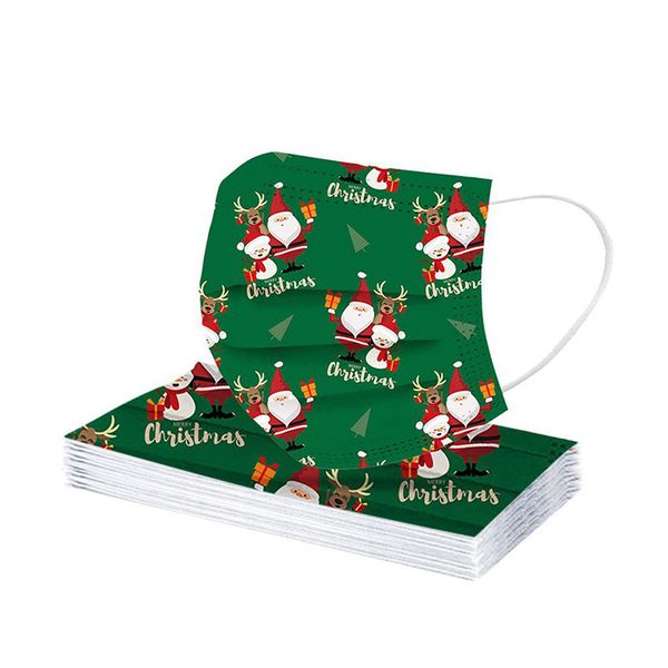 Custom Christmas Printed Disposable Face Mask Cute Cartoon Color Parent-child Family Protective Masks