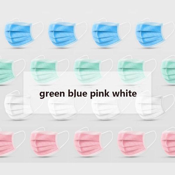 Disposable Face Masks Adult Kids Masks Colorful Mask 3 Layer Balck Dust Mouth Masks Cover 3-ply Non-woven Chilidren New 2020
